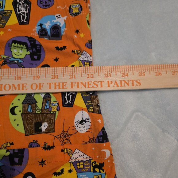 Halloween Dickies Womens Scrub Top XL Pumpkin Frankenstein Ghost Haunted House - Picture 11 of 15